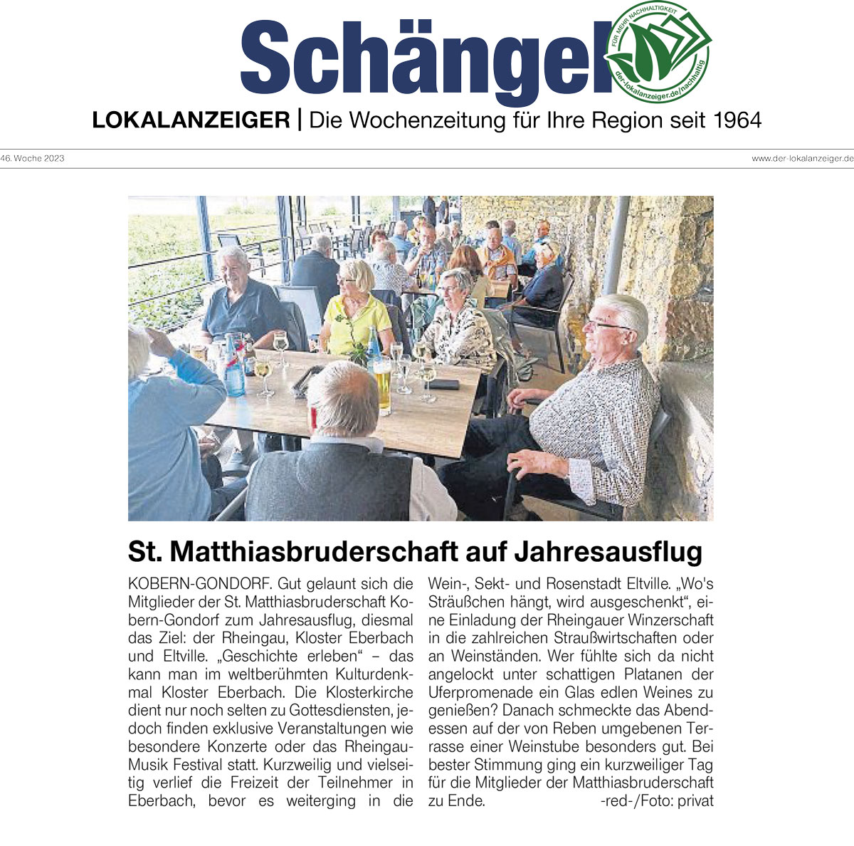 18 11 2023 Presse Schaengel Lokalanzeiger S10 1